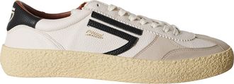 Puraai White 1.01 Vintage Logo Details Leather Rubber Sneakers