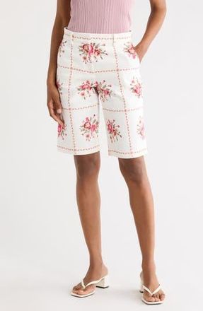 Longchamp Floral Bermuda Shorts in Pink at Nordstrom Rack, Size 4 Us / 36 Fr