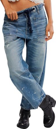 Free People Moxie Low Slung Timeless Blue Jean