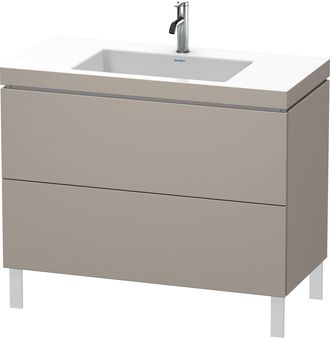 Duravit Lavabo Para Muebles Duravit L-cube C-bonded Con Base De Pie, 100x48 Cm, 2 Extra&iacute;bles, Sin Rebosadero, 1 Agujero Para Grifo, Color: Terra Mate - Lc6938