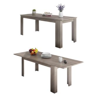 Dmora Mesa Extensible Dkofle, Consola Extensible Hasta 10 Plazas Consola Extensible 100% Made In Italy, Cm 140/190x90h75, Olmo Perla - Dmora