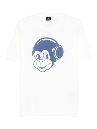 Paul Smith Ps door Paul Smith Monkey hoofdtelefoon katoenen T-shirt