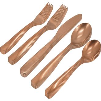 Gibson Home Hulton 20 Piece Stainless Steel Flatware Set in Metallic Rust/copper at Nordstrom