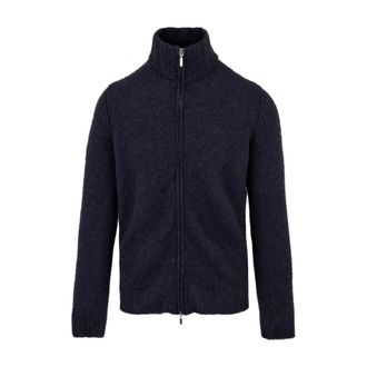 FILIPPO DE LAURENTIIS Cardigans, male, Blue, Size: L Blue Full Zip Sweater for Men