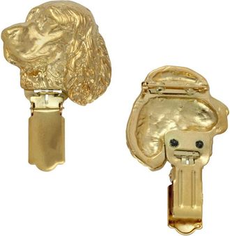OEM Springer Spaniel Ingl&eacute;s: Broche Con Clip, Portan&uacute;mero De Salida Ba&ntilde;ado En Oro, Elegante Insignia Para Exposici&oacute;n Canina De Art-dog