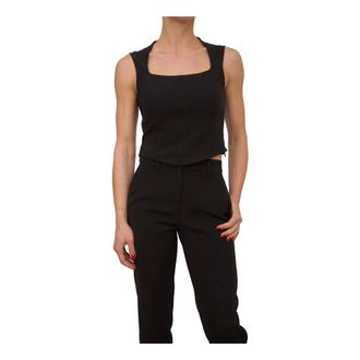 Nenette Long Sleeve T-Shirts, female, Black, XS, Black Cady Sleeveless Top