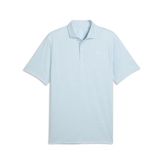 Puma Polo da golf CLOUDSPUN Mono Check da uomo, Abbigliamento, Bianco, XXL