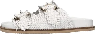 Emanuelle Vee Leren Muiltjes - Dames - Sandalen - Wit - 36 EU - Leer - Schoenen