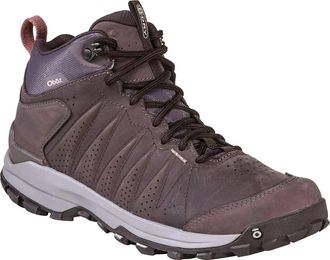 Oboz Footwear Sypes Mid Sneakers Womens Peppercorn Leather Hiking Shoes RHS2530