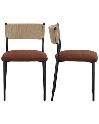TOV Furniture Tov Furniture Set Of 2 Celine Performance Boucle Dining Chairs