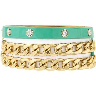 Olivia Welles Mint Maili Wrap Bracelet in Gold /Mint at Nordstrom Rack