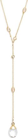 Vidakush Raindrop Cubic Zirconia Y-Necklace in Gold at Nordstrom, Size 16