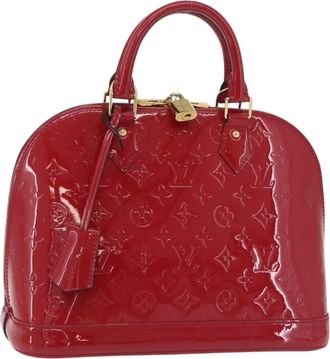 Louis Vuitton Alma Monogram Vernis Pink Patent_Leather Handbag (Pre-Owned)