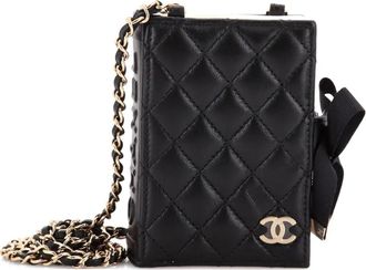 Chanel CC Book Card Holder with Chain Quilted Lambskin crossbody bag - Zwart