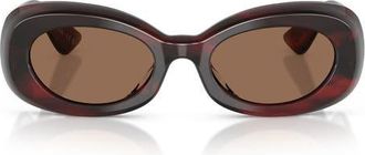 Oliver Peoples x KHAITE 51mm Oval Sunglasses in Bordeaux Bark /Brown at Nordstrom