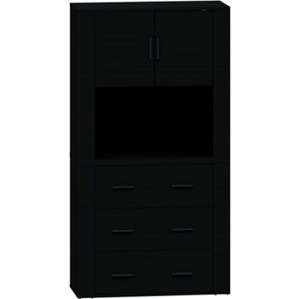 vidaXL Credenza Nera in Legno Multistrato - Vidaxl