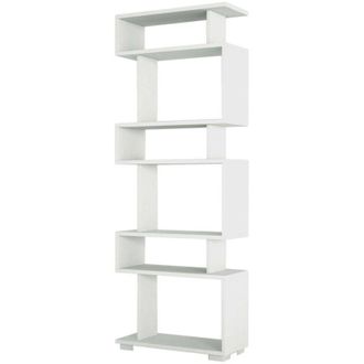 Dmora Estante Para Libros Dpeeter, Estante De Oficina, Porta Libros M&oacute;vil, Biblioteca, 60x20h165 Cm, Blanco - Dmora