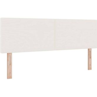 vidaXL Testiera con testiera Crema 160 cm Tessuto a coste vidaXL