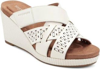 Rockport Britta Platform Wedge Slide Sandal in Ivory at Nordstrom, Size 6.5
