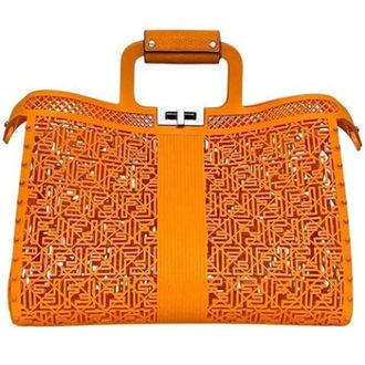 Fendi unisex, Pre-owned, Oranje, Maat: ONE Size Leer