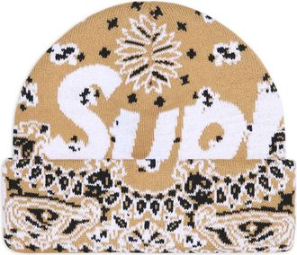 SUPREME Berretto con stampa bandana - Marrone