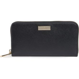 Kate Spade New York kenzie patent leather zip wallet in Black at Nordstrom Rack