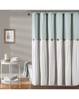 Lush D&eacute;cor Lush Decor Fashion Linen Button Shower Curtain