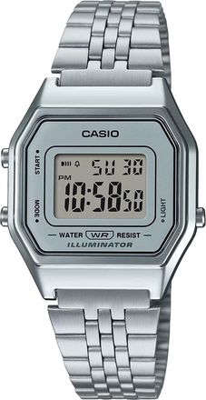 Casio Womens Silver Digital Watch with Light Dial - LA-680WA-7DF