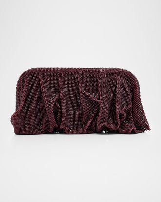 Benedetta Bruzziches Venus La Grande Pleated Crystal Mesh Clutch Bag