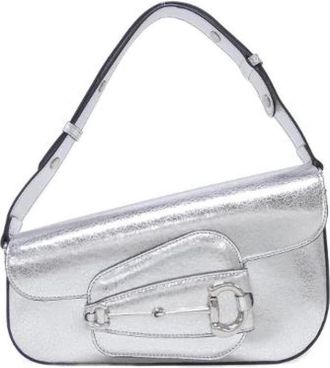 Gucci Pre-owned Horsebit 1955 Metallic Leather Shoulder Bag - Dames - Vintage Handtas - Grijs - ONE Size - Leer - Vintage