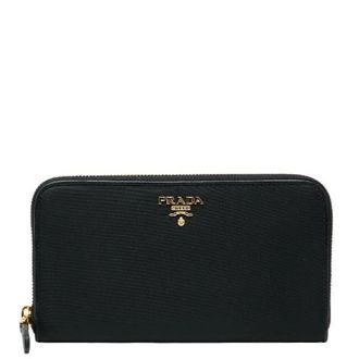 Prada Pre-owned Wallets, female, Black, Size: ONE SIZE Pre-owned 1M0506 Nylon Long Wallet