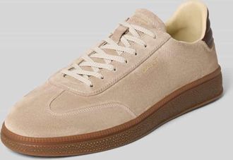 GANT Sneaker aus Leder mit Schnürung Modell Cuzmo in Taupe, Größe 40