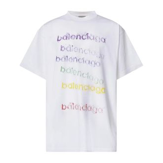 Balenciaga Camiseta de algod&oacute;n con estampado de logo - Tops - Hombre - Blanco - XL