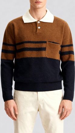 Wales Bonner Polo in maglia di misto lana a righe Wales Bonner