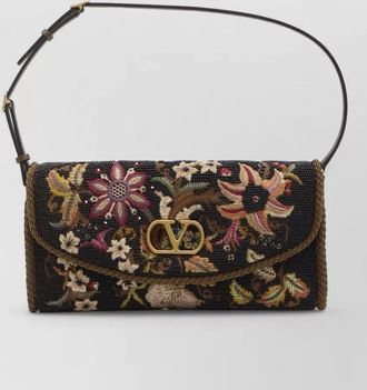 Valentino Garavani devain beaded floral clutch bag
