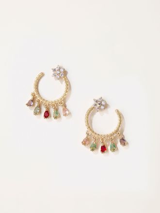 Fat Face FatFace Star Gem Hoops in Gold Tone