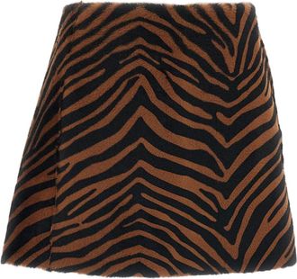 P.A.R.O.S.H. Animalier Pony-Effect Leather Mini Skirt