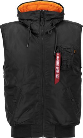 Alpha Industries Blouson ALPHA INDUSTRIES Hooded MA-1 Vest, Herren, Gr. S, schwarz, Obermaterial: 100% Nylon; Futter: 100% Nylon; F&uuml;llung: 100% Polyester, Jacken Blous