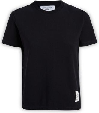 Thom Browne Cotton Crew-Neck T-Shirt - Dames - T-shirts - Blauw - 2XS - Katoen - Tops