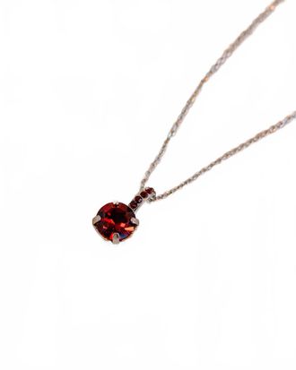 Mariana Womens Siam One Stone Necklace In Red