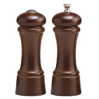 Chef Specialties 06100 6 Inch - 15cm EleganceWalnut Pepper Mill Salt Shaker Set