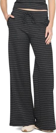 Project Social T Thea Striped Wide Leg Pants in Charcoal Black at Nordstrom, Size X-Small