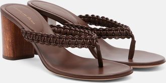 Gianvito Rossi Braided leather thong sandals