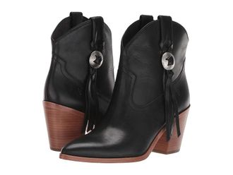 Frye Faye Concho Short Womens Boots Black Antique Pull Up : 11 B - Medium, Leather