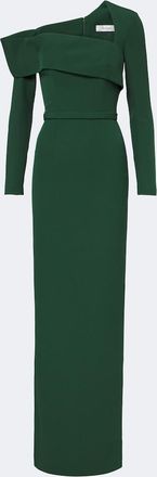SAFiYAA Yemihma one-shoulder cr&ecirc;pe gown