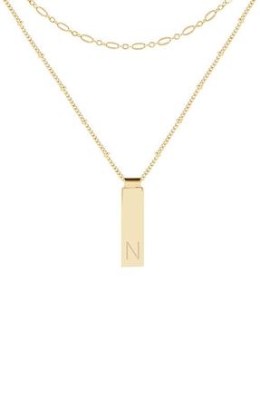 Brook & York Maisie Set of 2 Initial Layering Necklaces in Gold N at Nordstrom