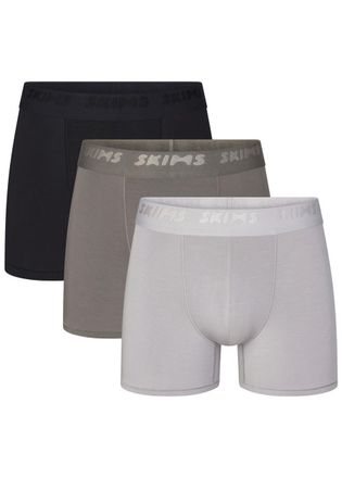 SKIMS Stretch-cotton Boxer Briefs - set of Three - Grey - Xxl