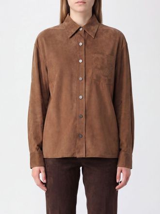 Pinko Cupro and Viscose Twill Shirt with Dropped Shoulders