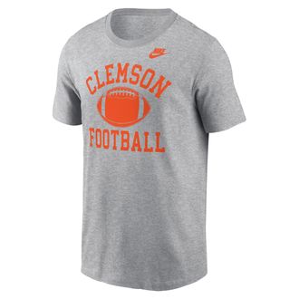 Nike Clemson Legacy Football Icon Nike Mens College T-Shirt in Grey | N19906GCLN-AX3