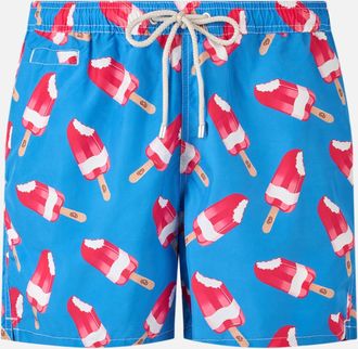 MC2 Saint Barth Man Swim Shorts With Fior Di Fragola Print Algida Special Edition